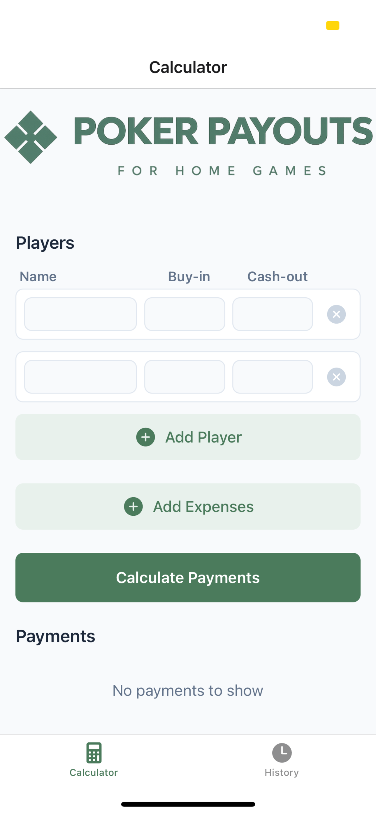 Poker Payouts Debt Calculator