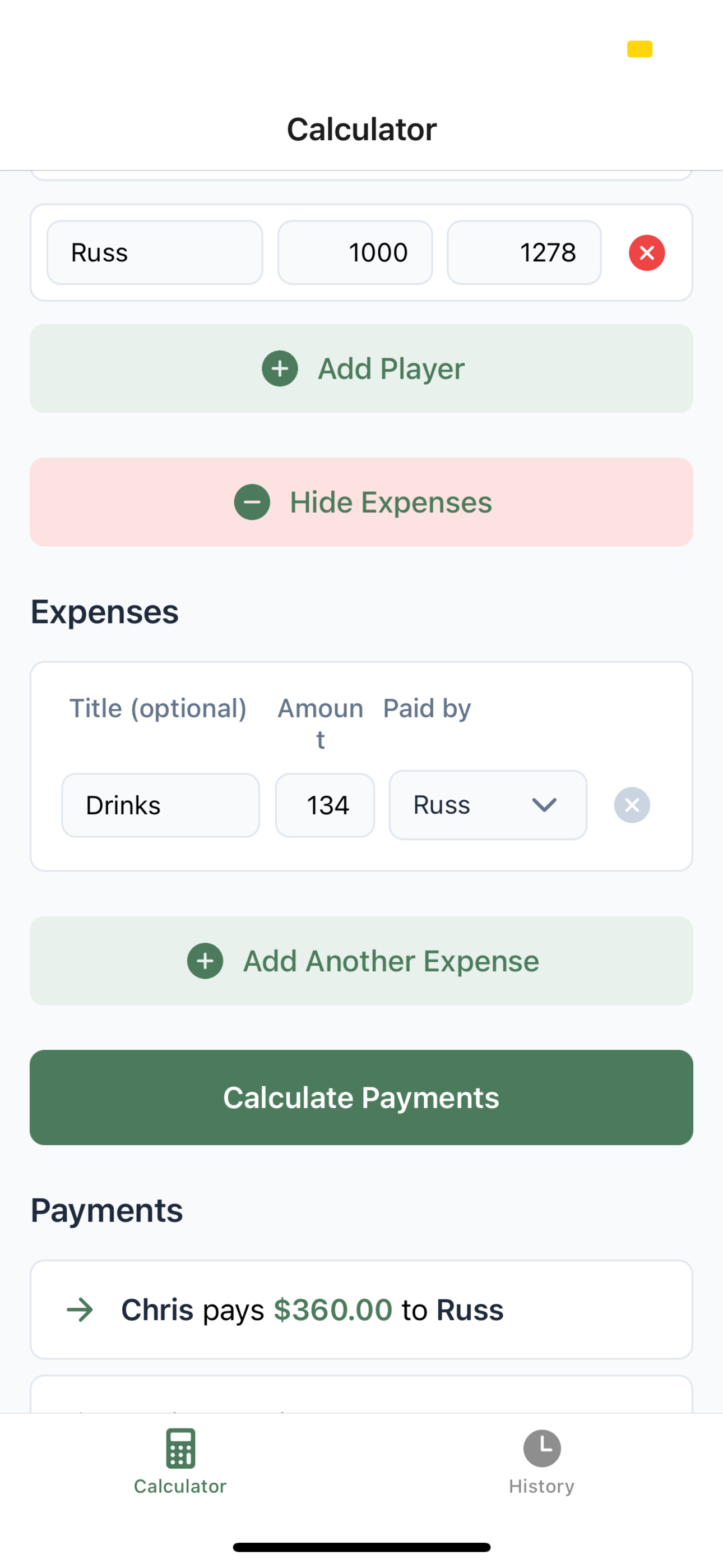 Poker Payouts Game History